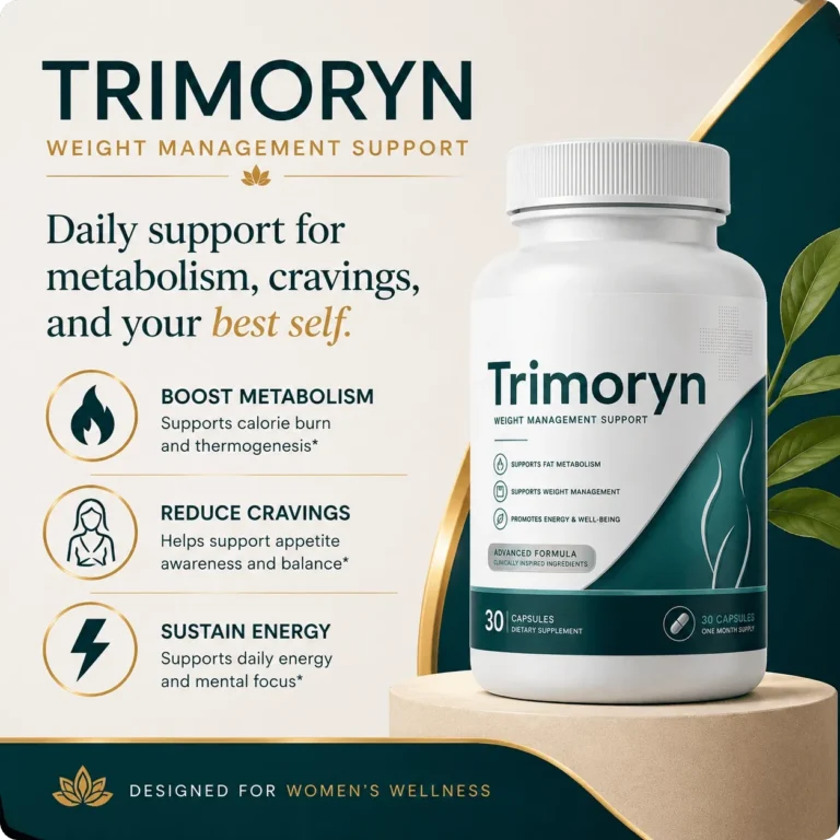 Trimoryn supplement bottle with natural metabolism-support ingredients