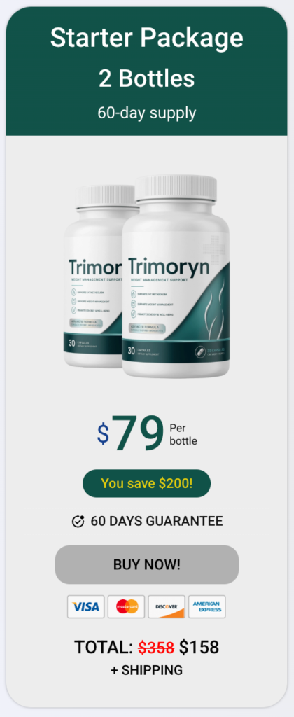 Trimoryn 2-bottle starter package pricing
